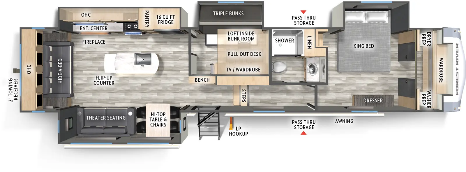 Cardinal 36MB Floorplan Forest River RV